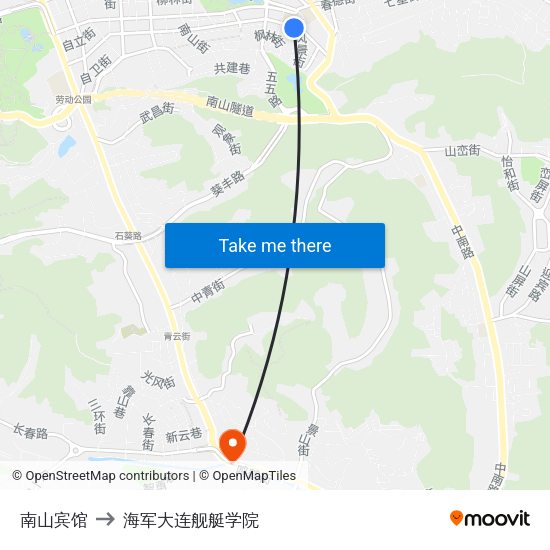 南山宾馆 to 海军大连舰艇学院 map