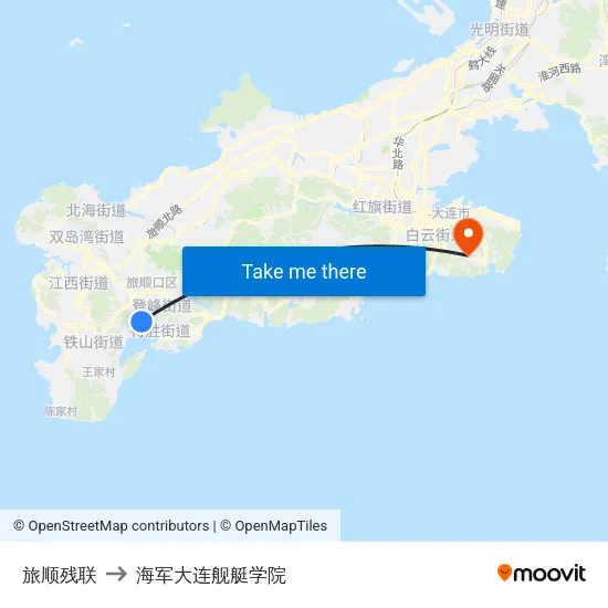 旅顺残联 to 海军大连舰艇学院 map