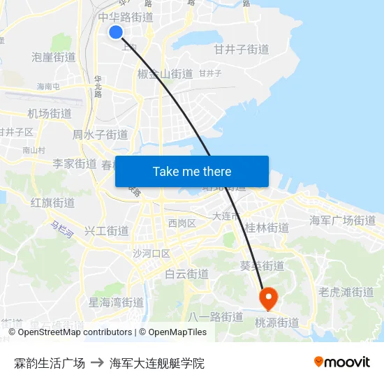 霖韵生活广场 to 海军大连舰艇学院 map