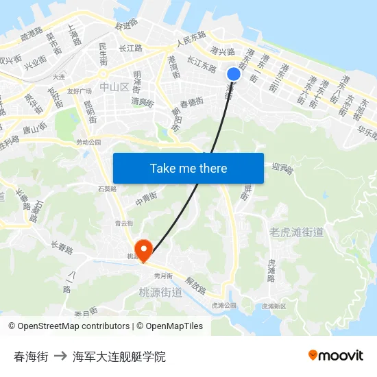 春海街 to 海军大连舰艇学院 map