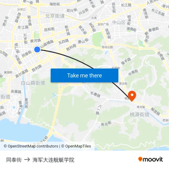 同泰街 to 海军大连舰艇学院 map