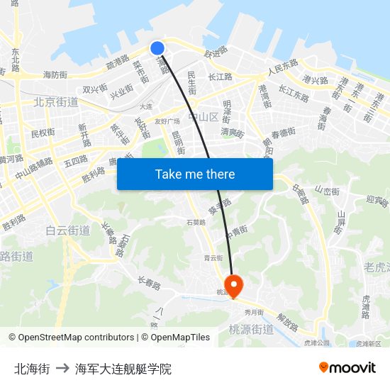 北海街 to 海军大连舰艇学院 map