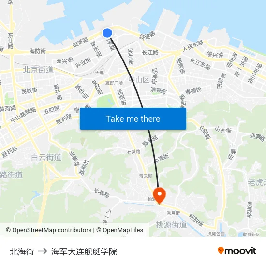 北海街 to 海军大连舰艇学院 map