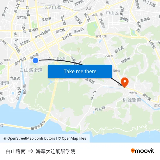 白山路南 to 海军大连舰艇学院 map