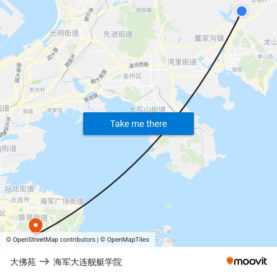 大佛苑 to 海军大连舰艇学院 map