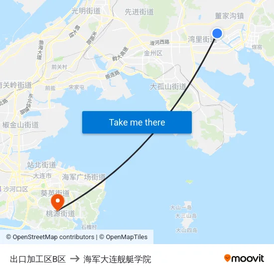 出口加工区B区 to 海军大连舰艇学院 map