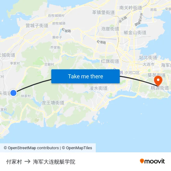 付家村 to 海军大连舰艇学院 map