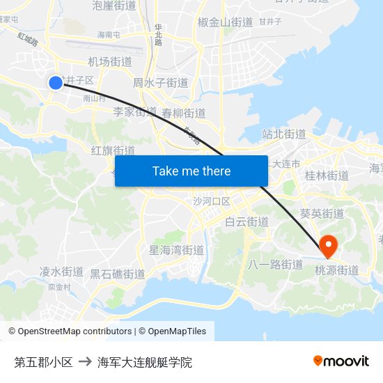 第五郡小区 to 海军大连舰艇学院 map