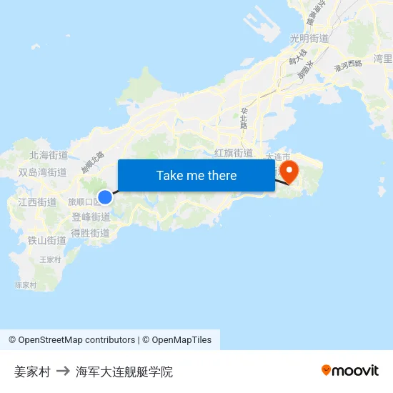 姜家村 to 海军大连舰艇学院 map