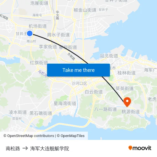 南松路 to 海军大连舰艇学院 map