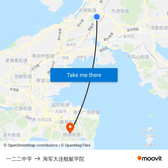 一二二中学 to 海军大连舰艇学院 map