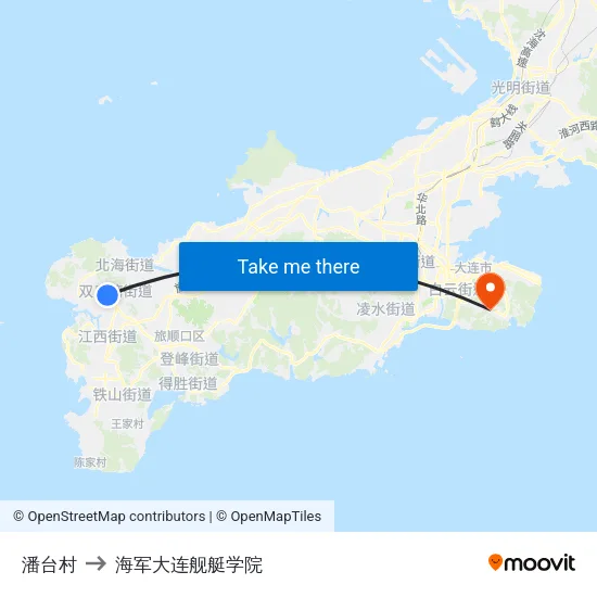 潘台村 to 海军大连舰艇学院 map