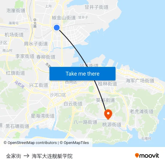 金家街 to 海军大连舰艇学院 map