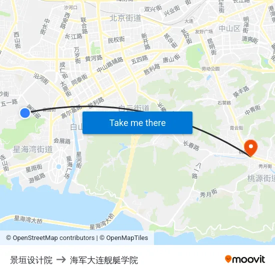 景垣设计院 to 海军大连舰艇学院 map