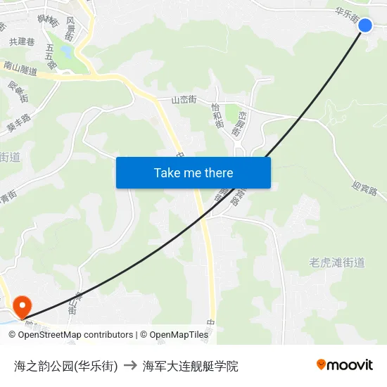 海之韵公园(华乐街) to 海军大连舰艇学院 map