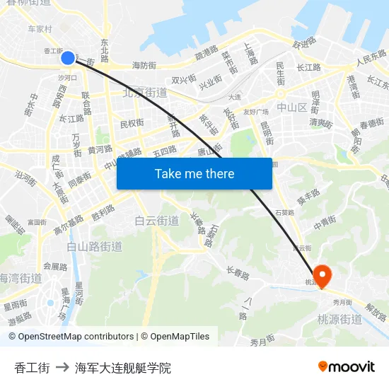 香工街 to 海军大连舰艇学院 map