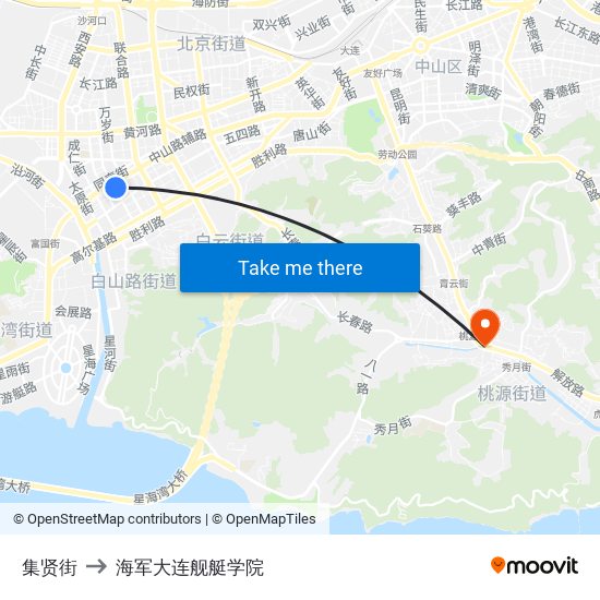 集贤街 to 海军大连舰艇学院 map