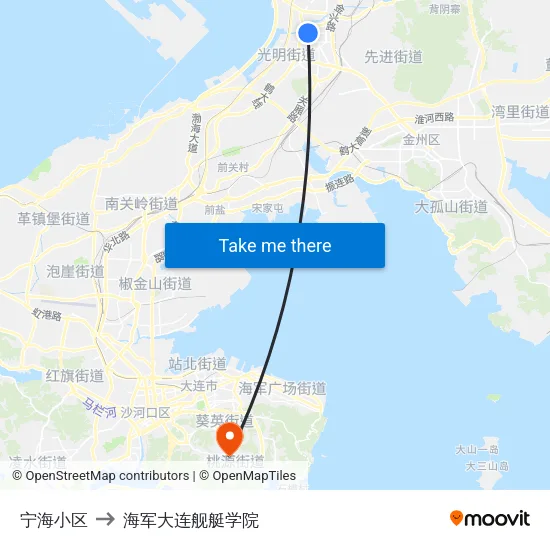 宁海小区 to 海军大连舰艇学院 map