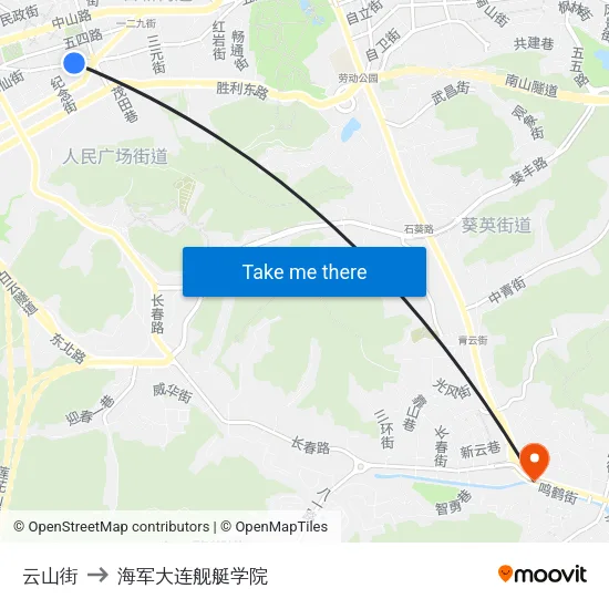 云山街 to 海军大连舰艇学院 map