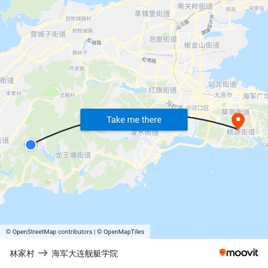 林家村 to 海军大连舰艇学院 map