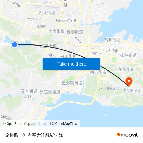 金柳路 to 海军大连舰艇学院 map