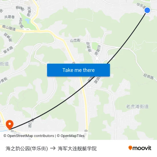 海之韵公园(华乐街) to 海军大连舰艇学院 map