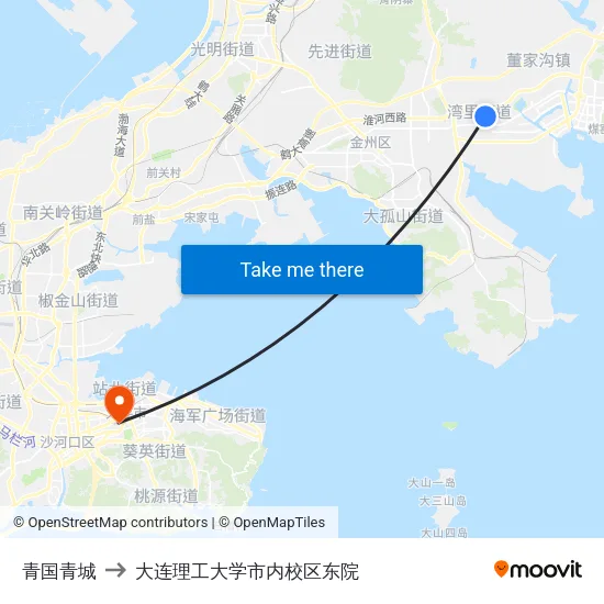 青国青城 to 大连理工大学市内校区东院 map