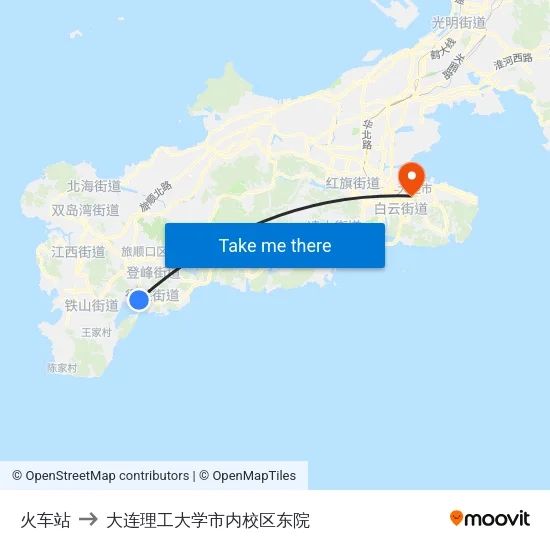 火车站 to 大连理工大学市内校区东院 map