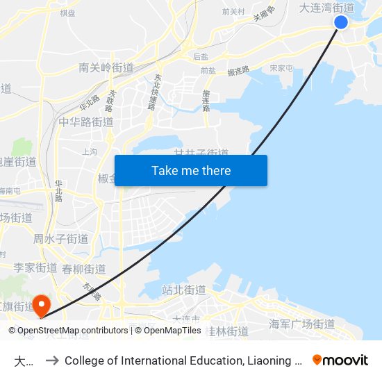 大连湾 to College of International Education, Liaoning Normal University map
