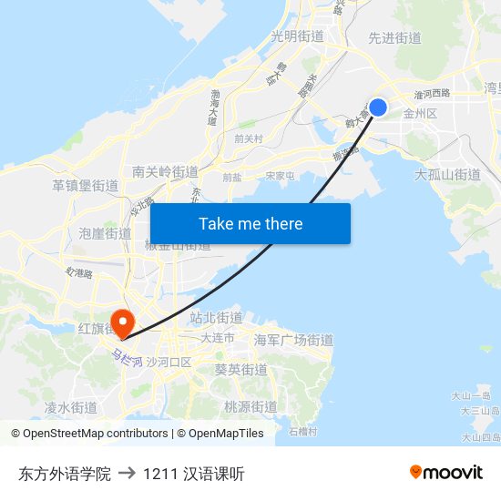 东方外语学院 to 1211 汉语课听 map