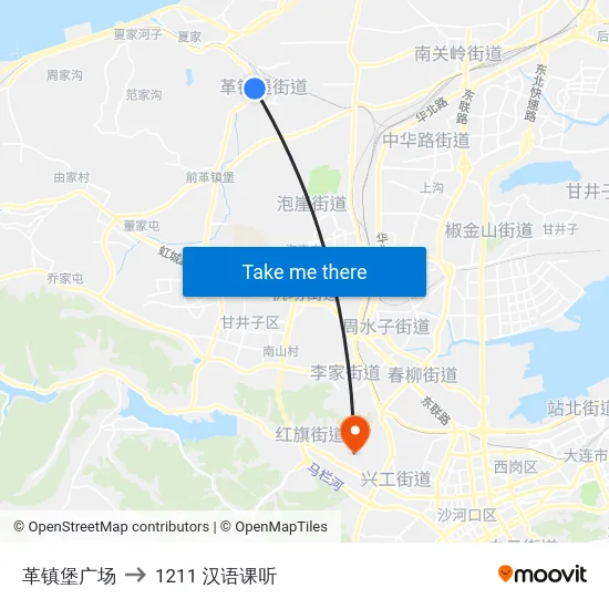革镇堡广场 to 1211 汉语课听 map