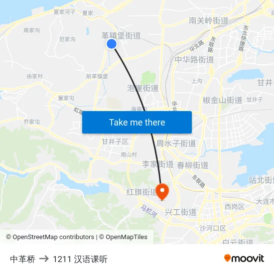 中革桥 to 1211 汉语课听 map