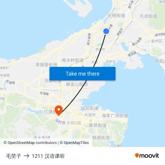 毛茔子 to 1211 汉语课听 map