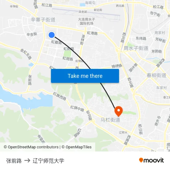 张前路 to 辽宁师范大学 map
