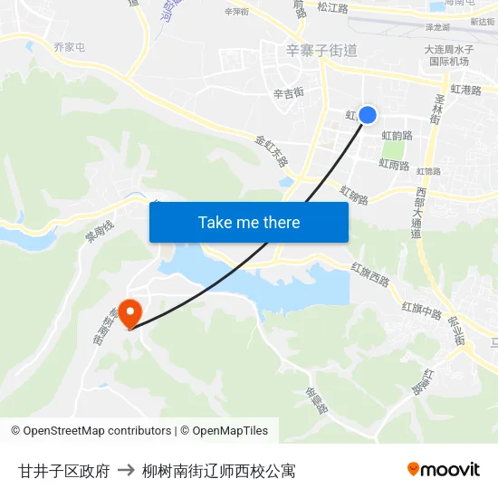 甘井子区政府 to 柳树南街辽师西校公寓 map