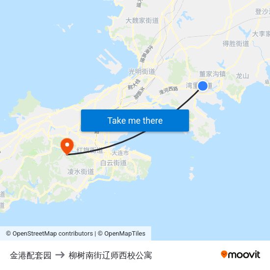 金港配套园 to 柳树南街辽师西校公寓 map