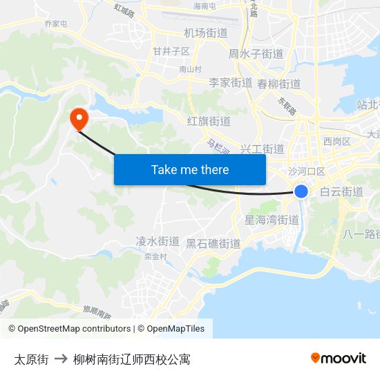 太原街 to 柳树南街辽师西校公寓 map
