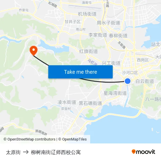 太原街 to 柳树南街辽师西校公寓 map