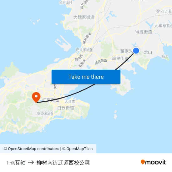 Thk瓦轴 to 柳树南街辽师西校公寓 map