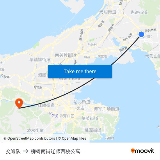 交通队 to 柳树南街辽师西校公寓 map