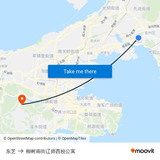 东芝 to 柳树南街辽师西校公寓 map
