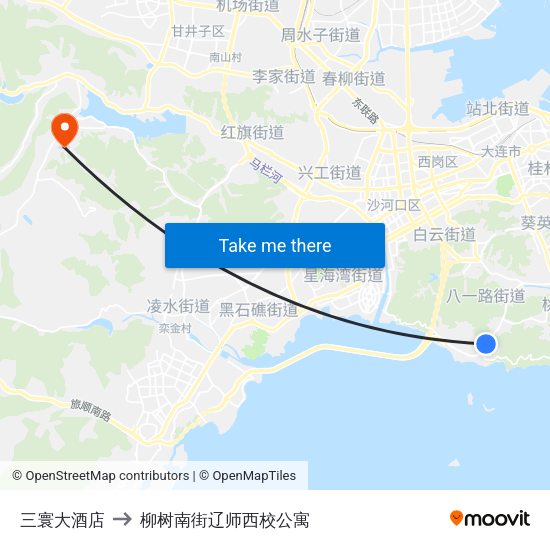 三寰大酒店 to 柳树南街辽师西校公寓 map