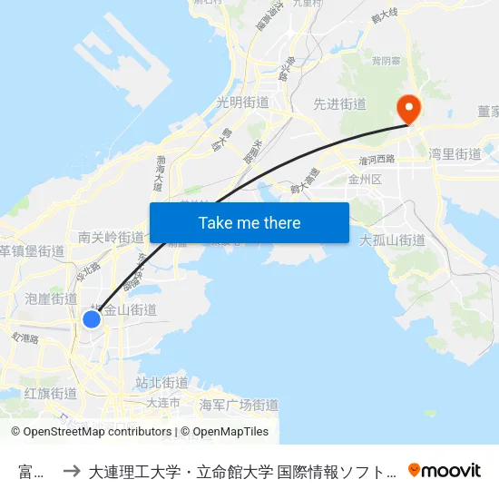 富强路 to 大連理工大学・立命館大学 国際情報ソフトウェア学部 map