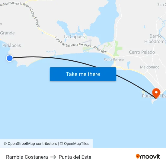 Rambla Costanera to Punta del Este map