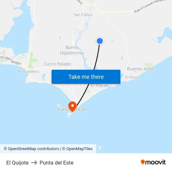 El Quijote to Punta del Este map