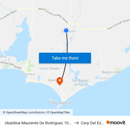 Ubaldina Maurente De Rodriguez 1049 to Cerp Del Este map