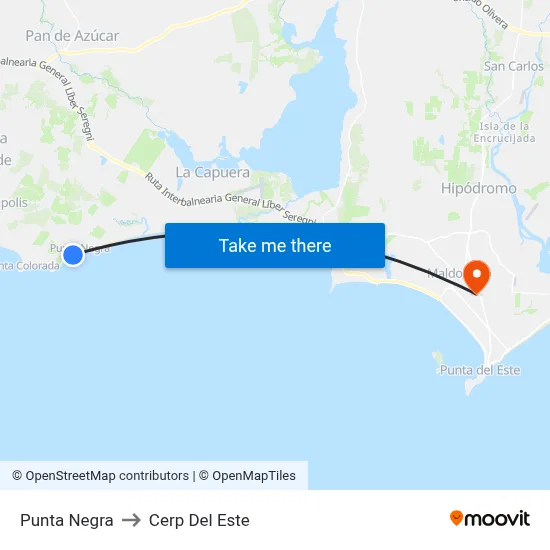 Punta Negra to Cerp Del Este map