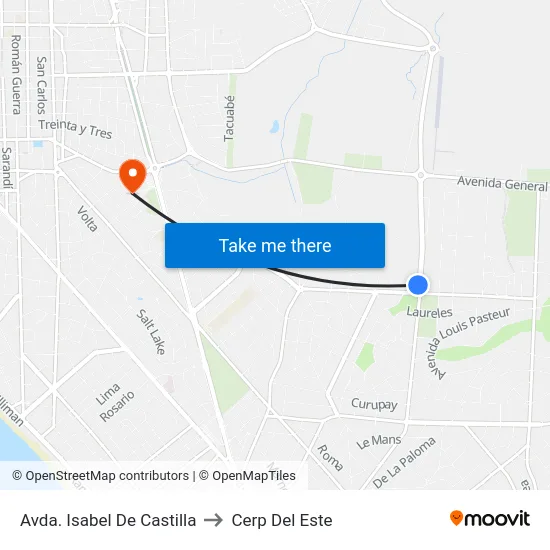 Avda. Isabel De Castilla to Cerp Del Este map