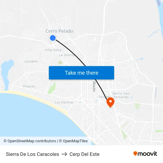 Sierra De Los Caracoles to Cerp Del Este map