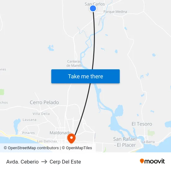 Avda. Ceberio to Cerp Del Este map